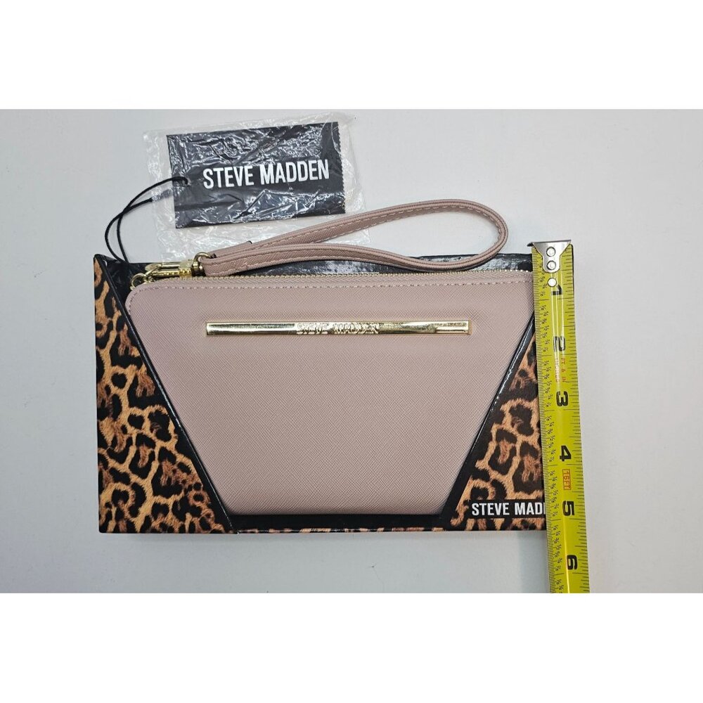 Steve Madden Wristlet Wallet Womens Pink Gold Accent Zipper New in Box 9"x4.5" - Picture 4 of 4